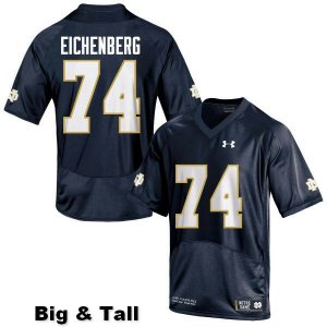 Notre Dame Fighting Irish Men's Liam Eichenberg #74 Navy Blue Under Armour Authentic Stitched Big & Tall College NCAA Football Jersey RKG2099BR
